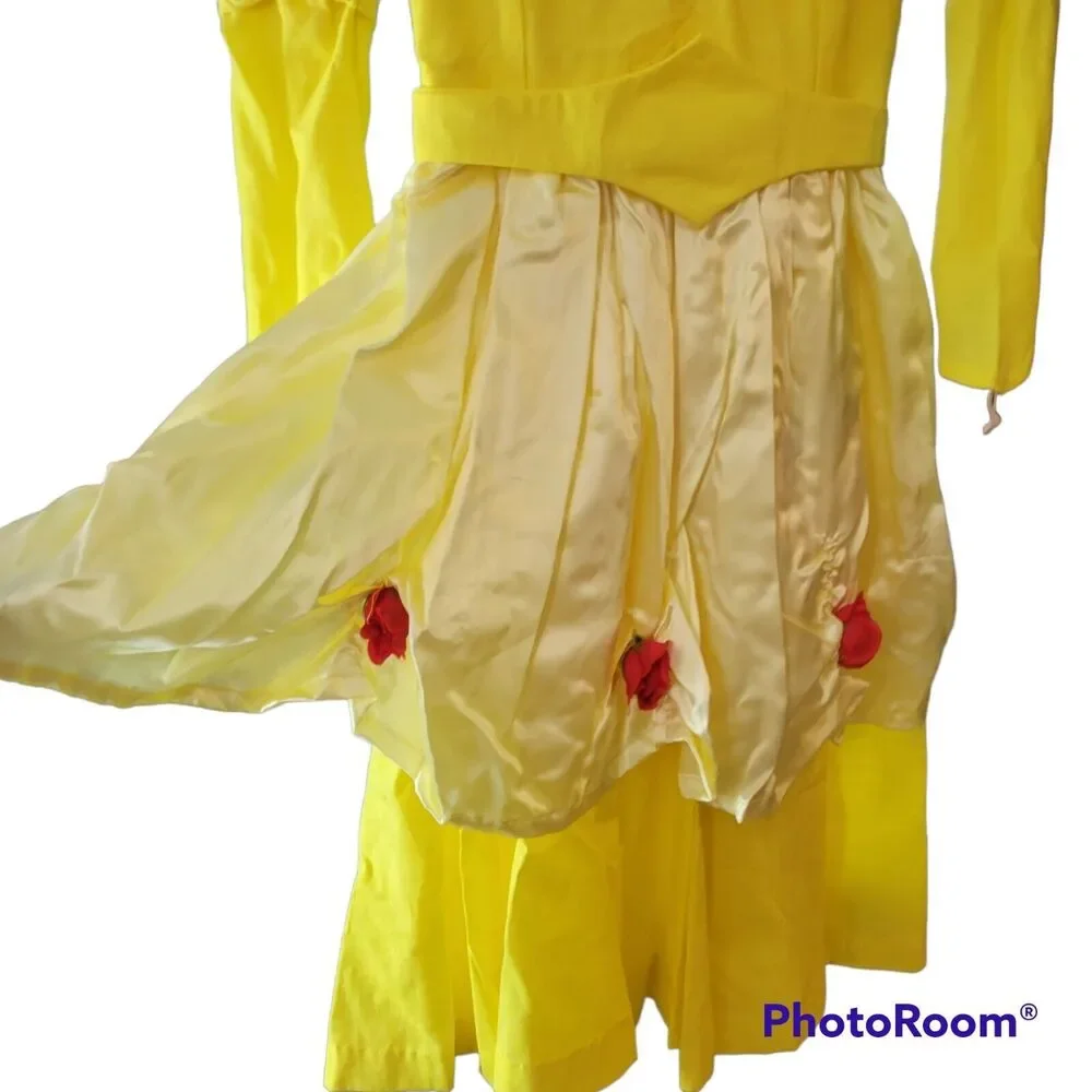 Disney Princess Belle Beauty the Beast Costume Girls Sz 5 Halloween Vtg Handmade